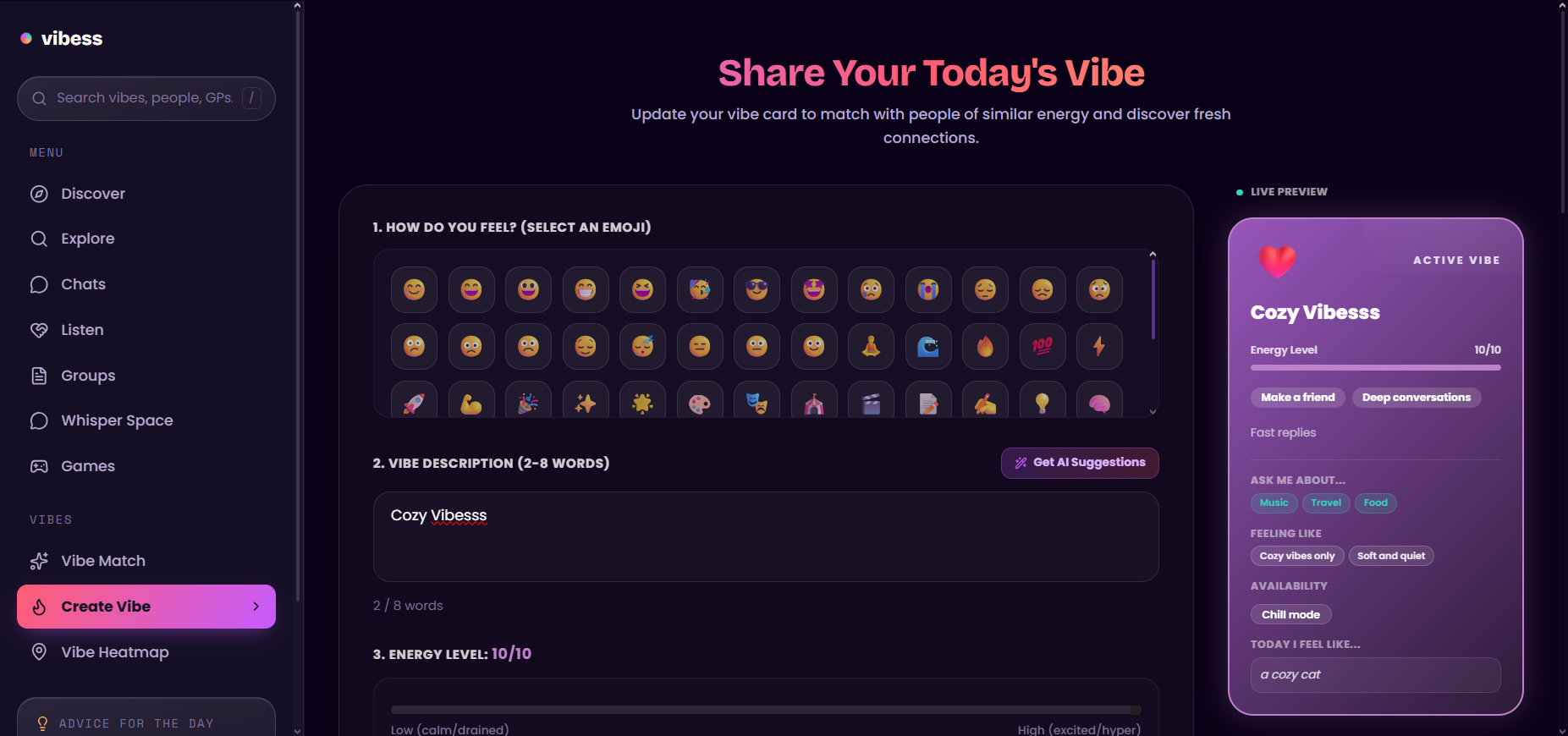 Vibess screenshot 4